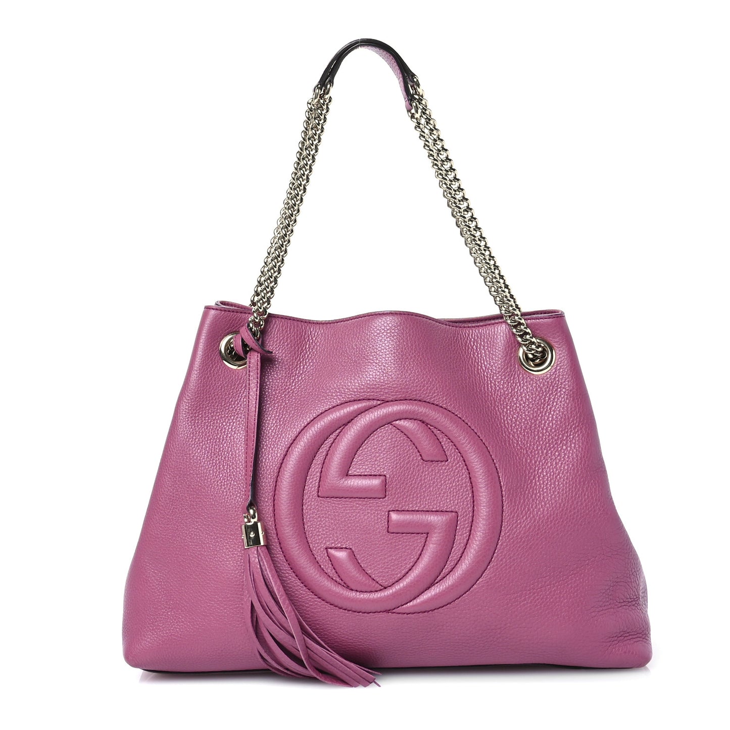 Pebbled Calfskin Medium Soho Chain Shoulder Bag Peonia Flower