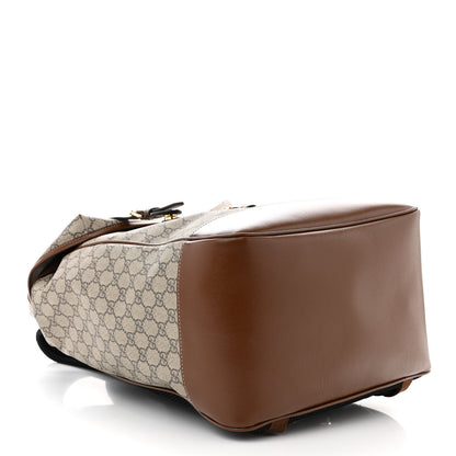 Gucci GG Supreme Monogram Azalea Calfskin Medium Retro Interlocking G Buckle Backpack Beige Ebony Brown Sugar 4 of 12
