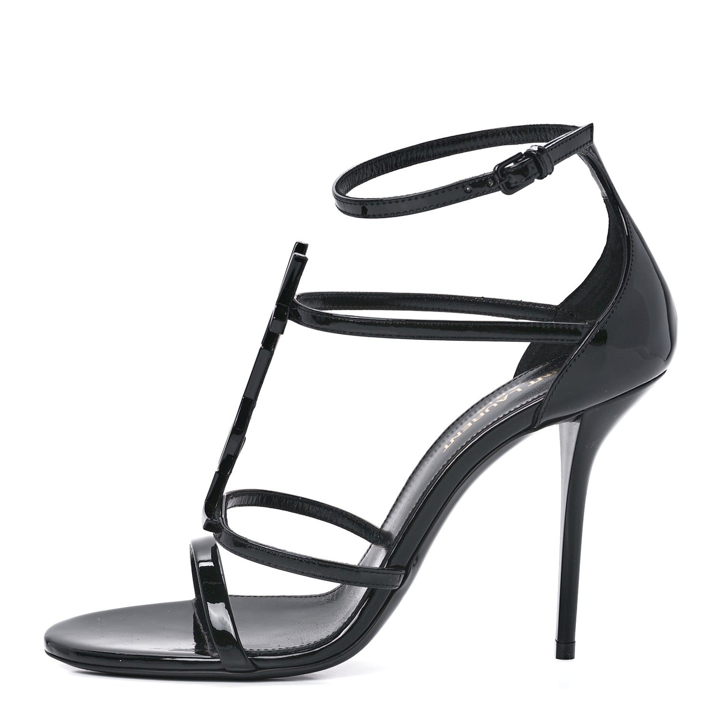 Calfskin Cassandra 100 Ankle Strap Sandals 37.5 Black