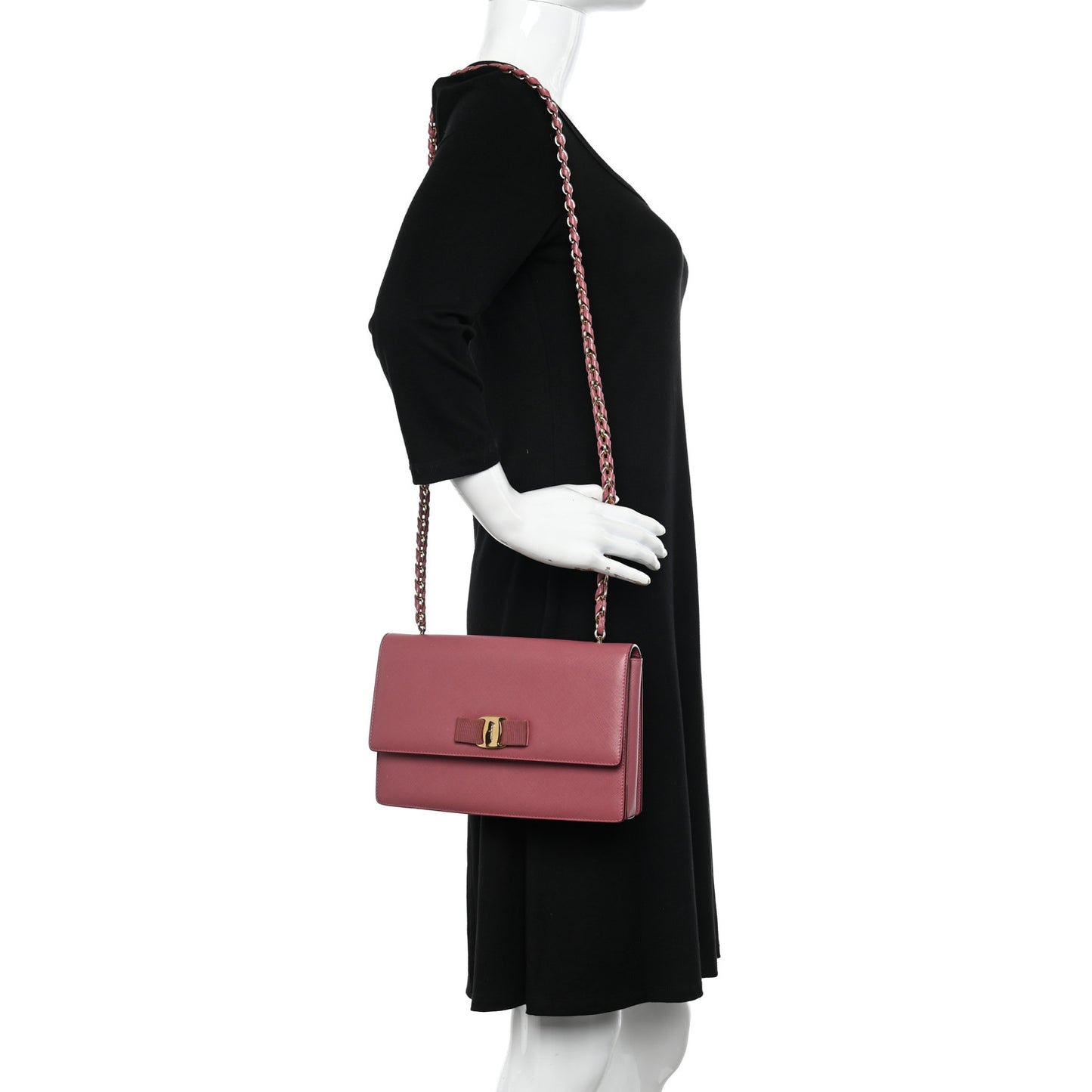 Printed Calfskin Ginny Shoulder Bag Griotte