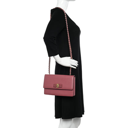 Salvatore Ferragamo Printed Calfskin Ginny Shoulder Bag Griotte 2 of 13