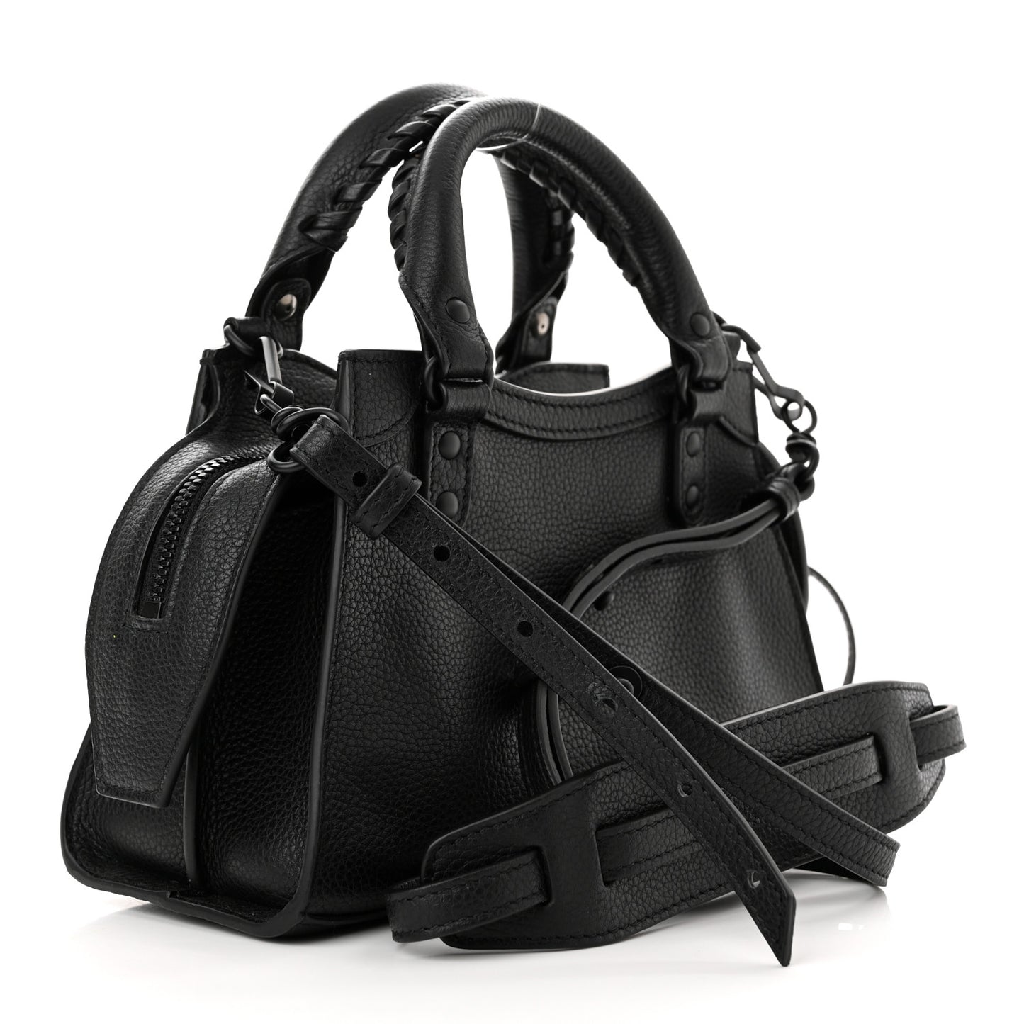 Grained Calfskin Neo Classic Black Hardware Mini City Black