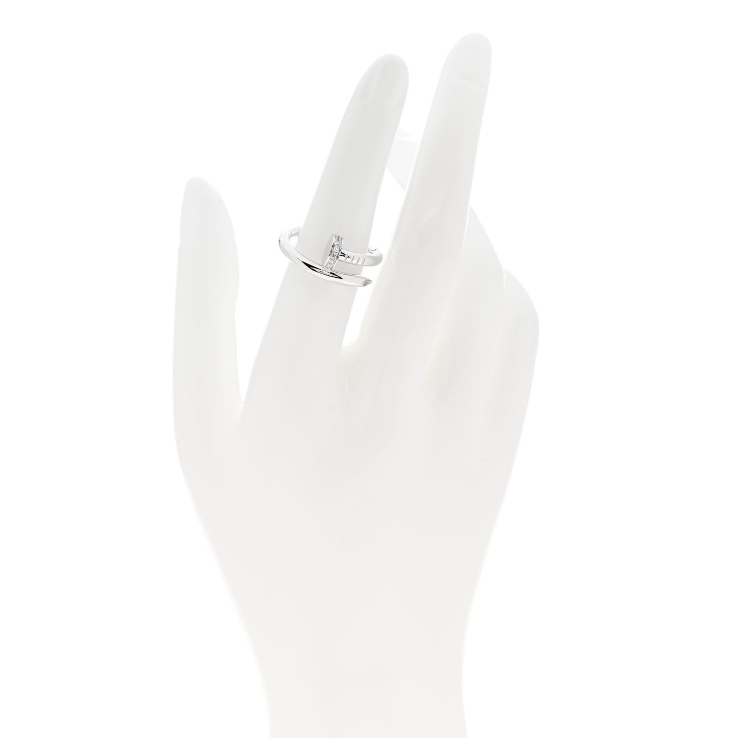 18K White Gold Diamond Juste Un Clou Ring 53 6.25