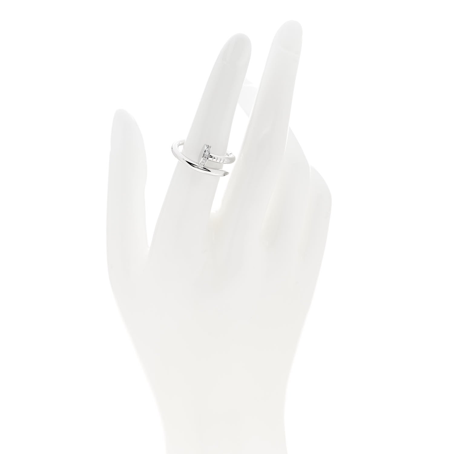 Cartier 18K White Gold Diamond Juste Un Clou Ring 53 6.25 2 of 6