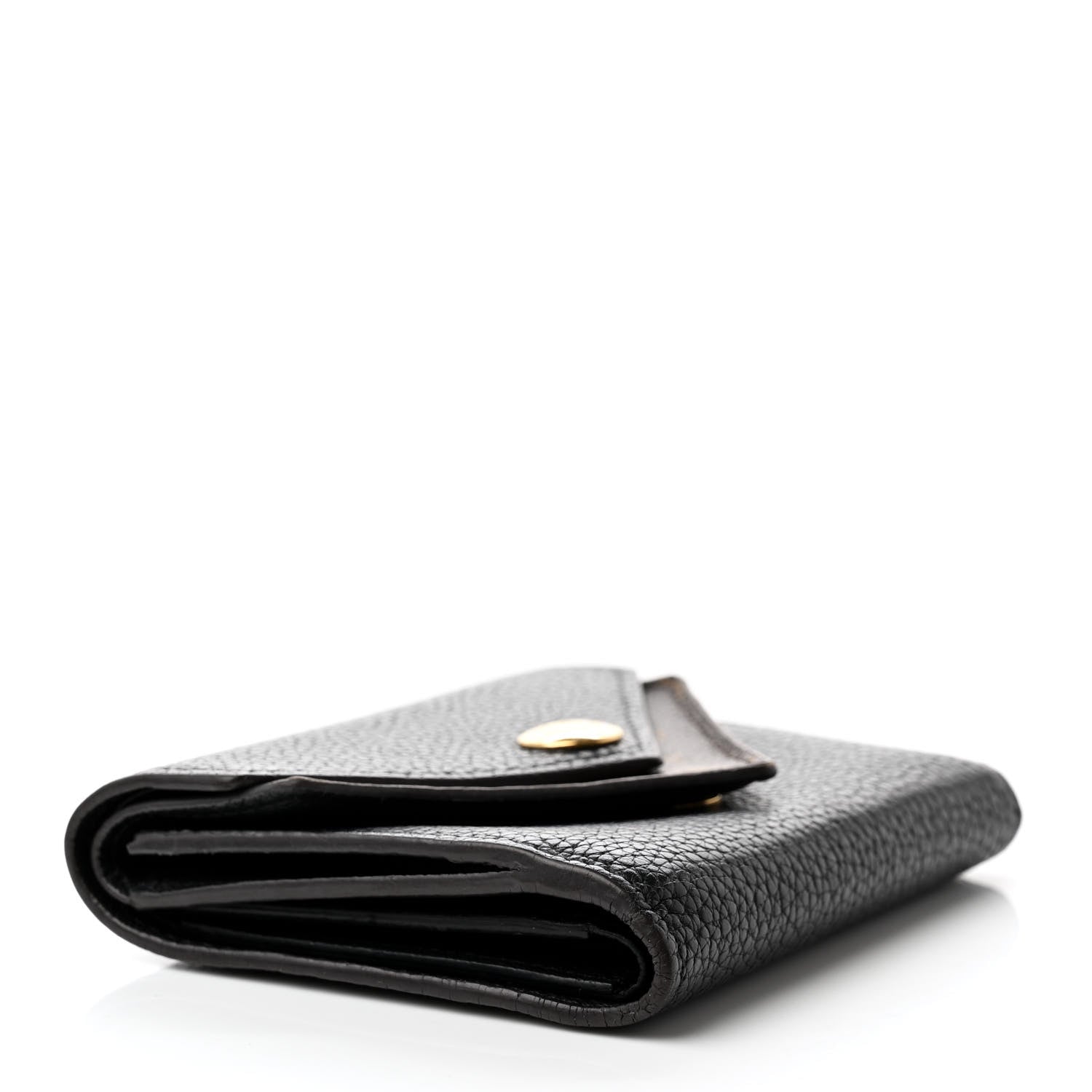 Louis Vuitton Grained Calfskin Monogram Double V Compact Wallet Black 4 of 11