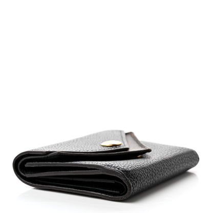 Louis Vuitton Grained Calfskin Monogram Double V Compact Wallet Black 4 of 11