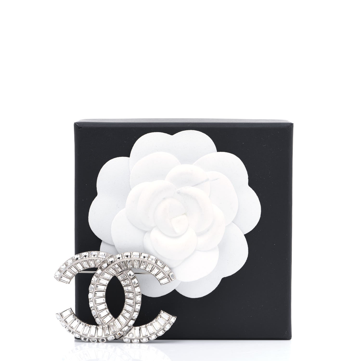 Chanel Baguette Crystal CC Brooch Silver 7 of 7