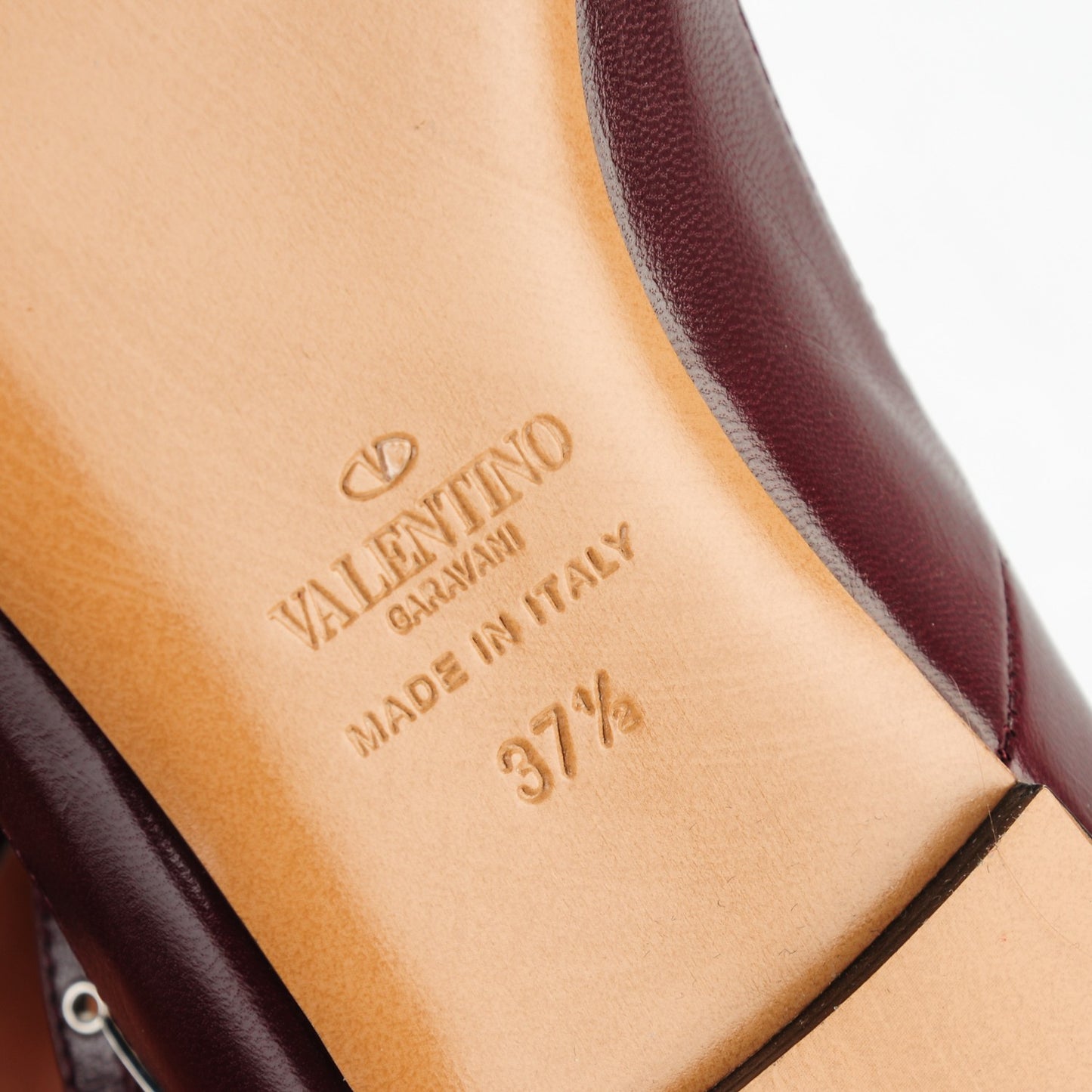 Calfskin Love Latch Cage Ballet Flats 37.5 Rubin Poudre