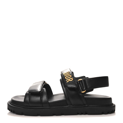 Christian Dior Lambskin Dioract 10mm Sandals 38 Black 1 of 7