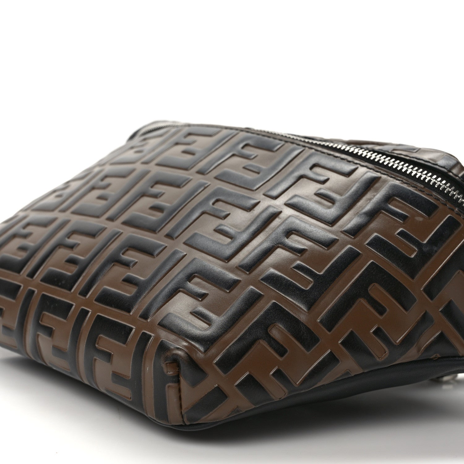 Fendi Vitello Century Bi-Color FF 1974 Embossed Belt Bag Maya Black 9 of 9