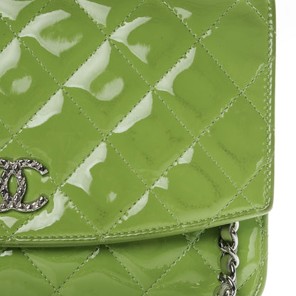 Chanel Patent Quilted Brilliant Wallet On Chain WOC Green 12 of 13