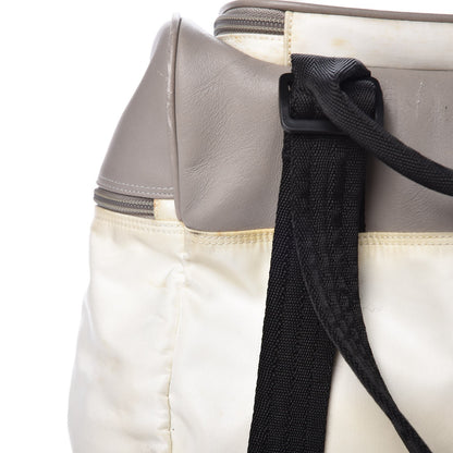 Chanel Nylon Calfskin CC Backpack White Gray 29 of 30