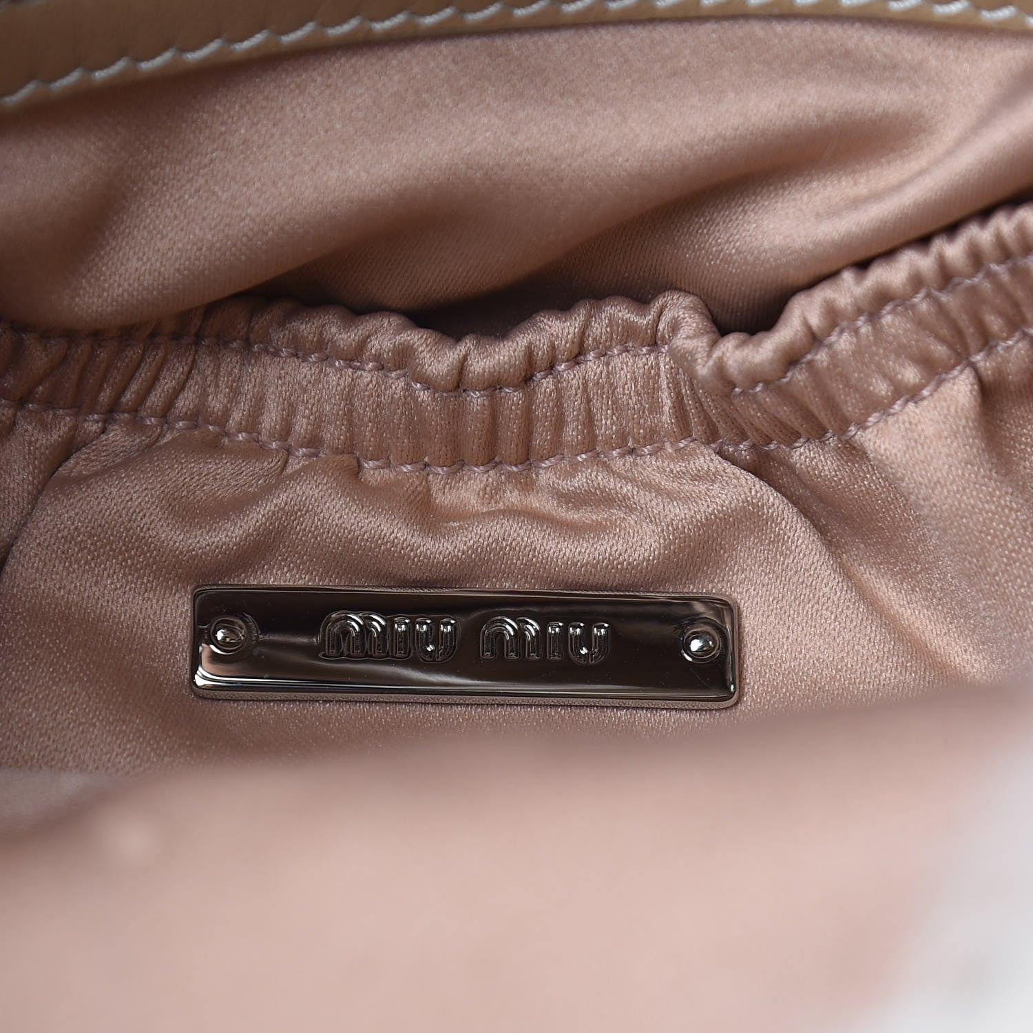 Miu Miu Rabbit Fur Lizard Crystal Shoulder Bag Avorio 6 of 9