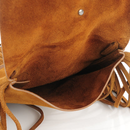 Saint Laurent Suede Fringe Flat Anita Crossbody Bag Camel 5 of 7