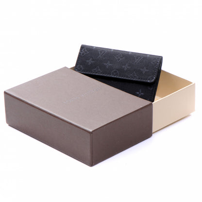 Louis Vuitton Satin Monogram Porte-Monnaie Snap Wallet Black 5 of 5