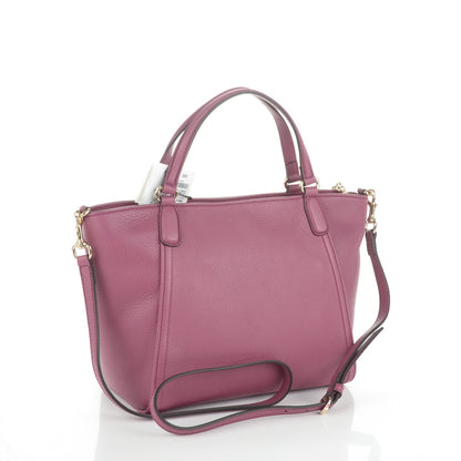 Gucci Pebbled Calfskin Small Soho Top Handle Bag Peonia Flower 3 of 7