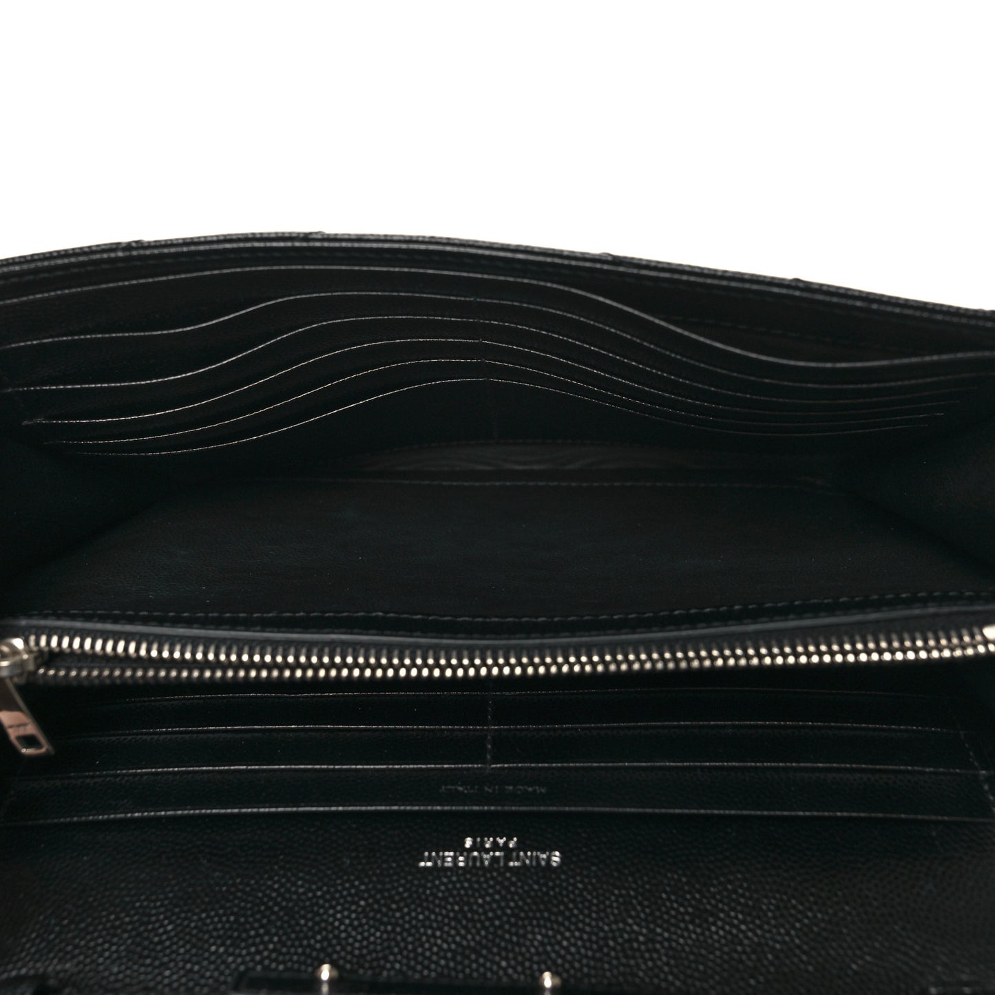 Grain De Poudre Matelasse Chevron Monogram Chain Wallet Black