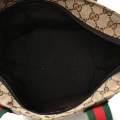 Gucci GG Monogram Medium Web Handle Bucket Tote Dark Brown 5 of 10