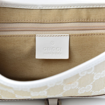 Gucci Monogram Small Jackie O Flap Hobo White 6 of 14