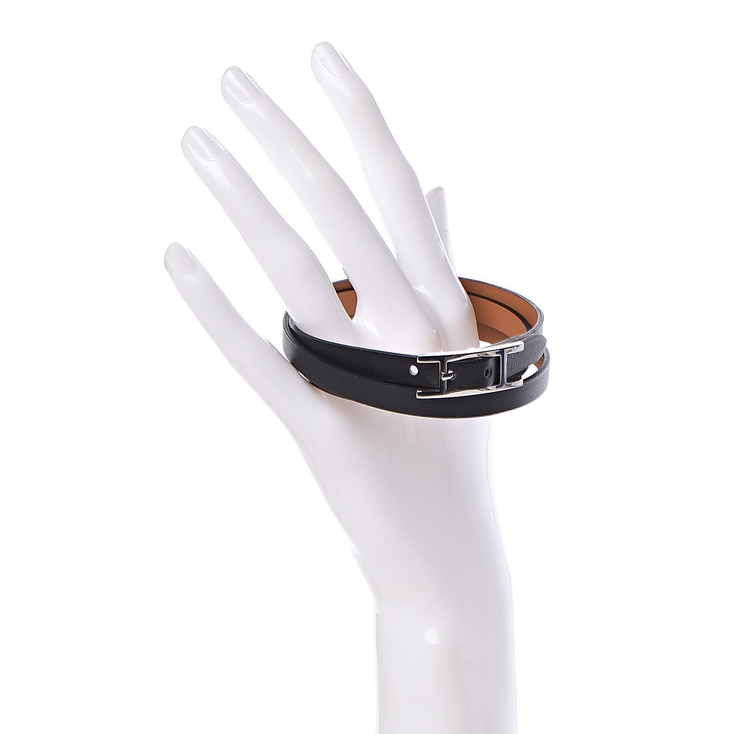 Hermes Swift Hapi 3 MM Triple Tour Bracelet S Black 2 of 6