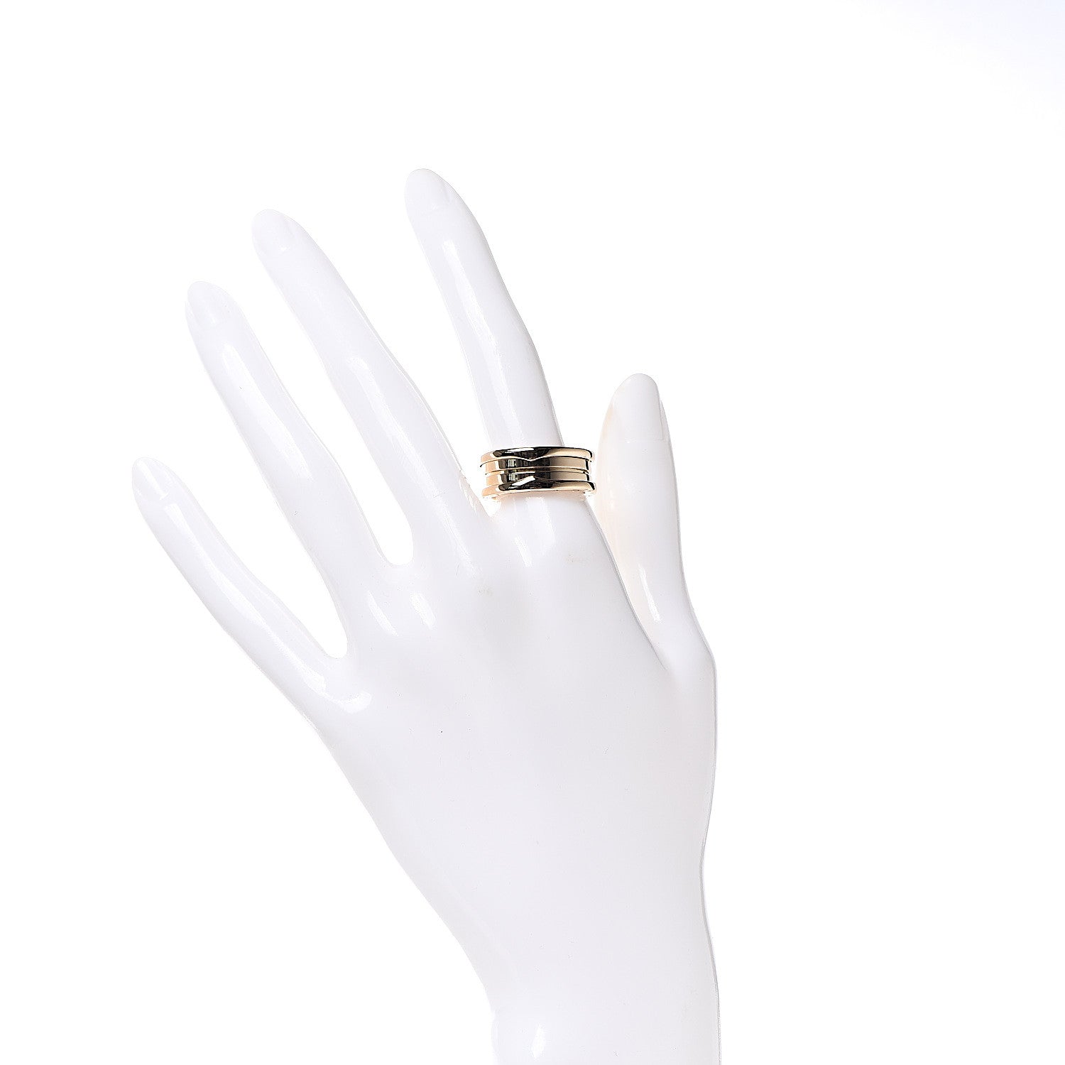 Bulgari 18K Yellow Gold B.Zero1 Three-Band Ring 56 7.5 2 of 6