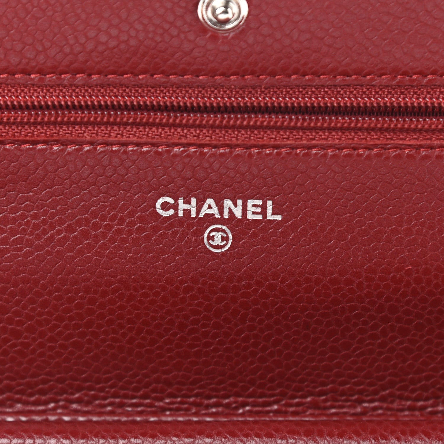Chanel Caviar Quilted Wallet On Chain WOC Dark Red 6 of 12