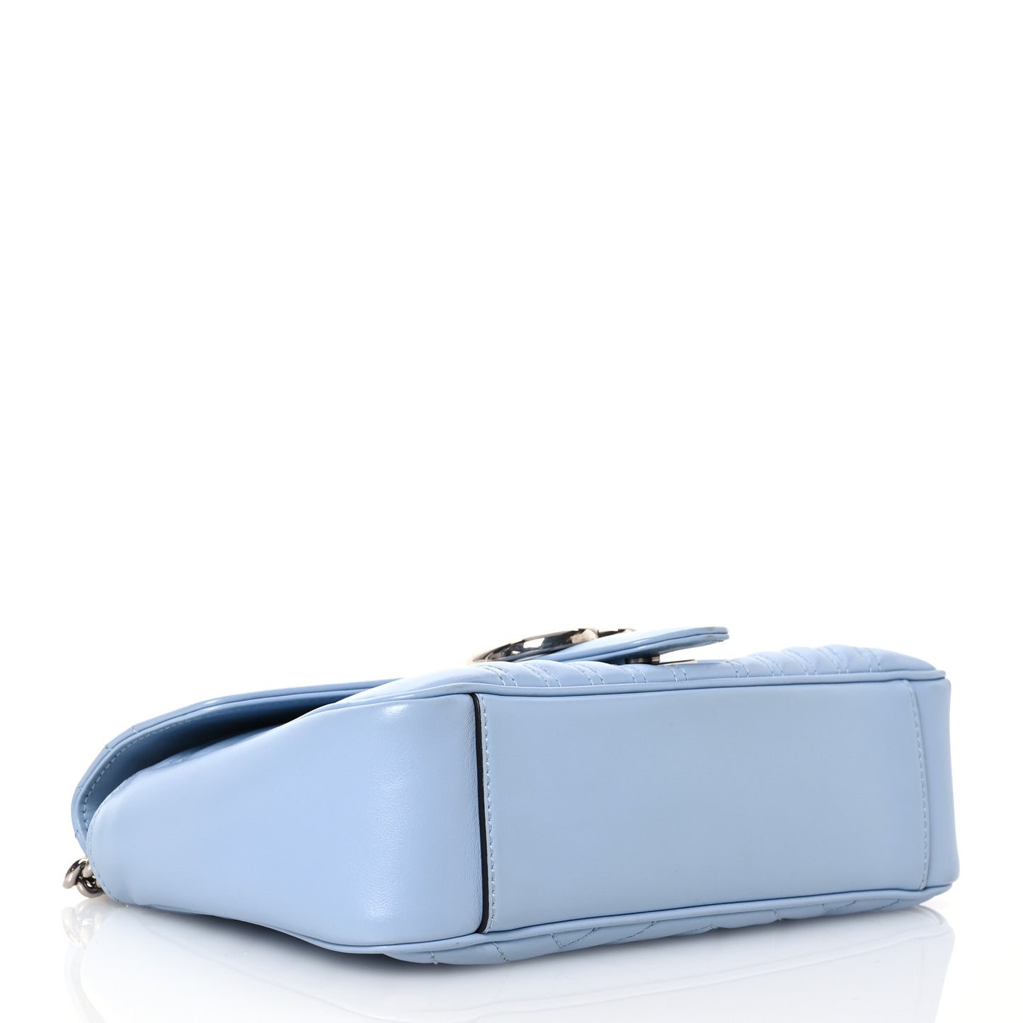 Calfskin Matelasse Small GG Marmont Shoulder Bag Porcelain Light Blue