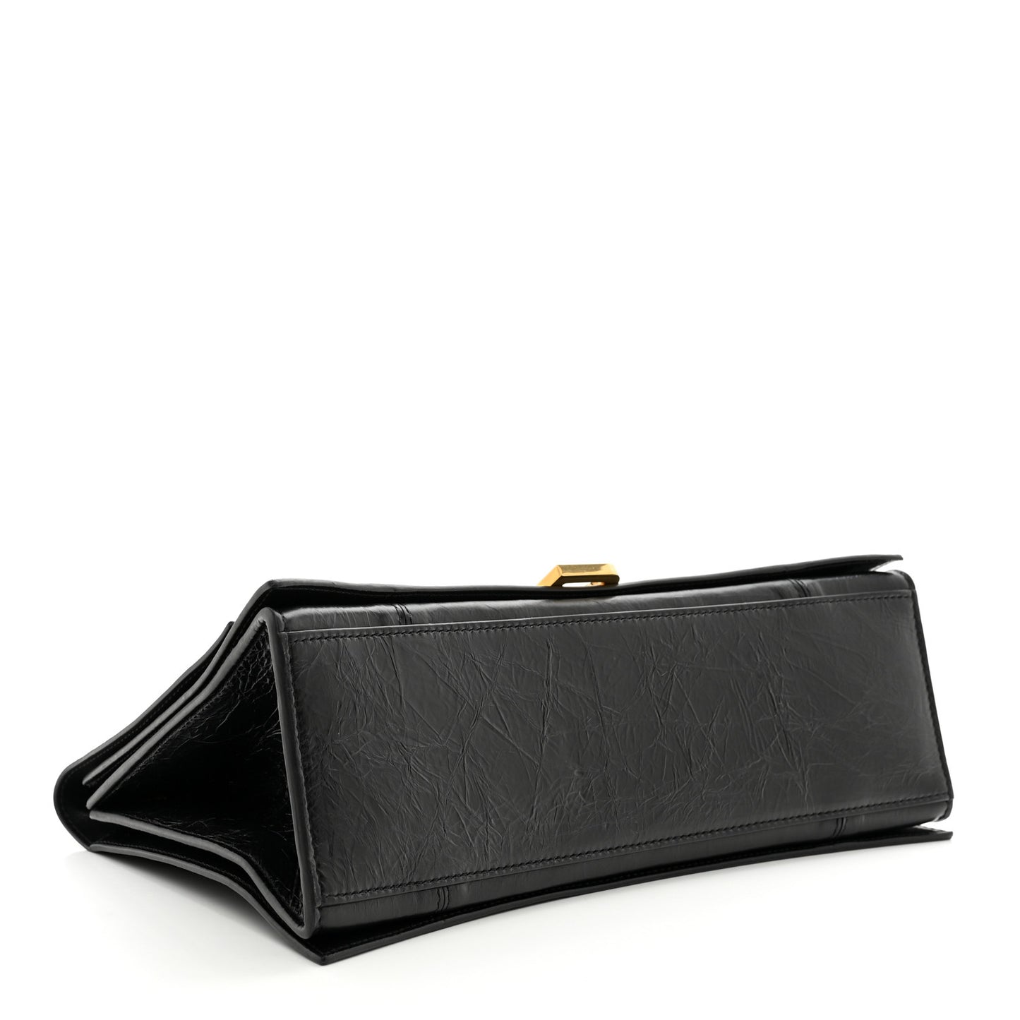 Crushed Calfskin Medium Crush Chain Bag Black