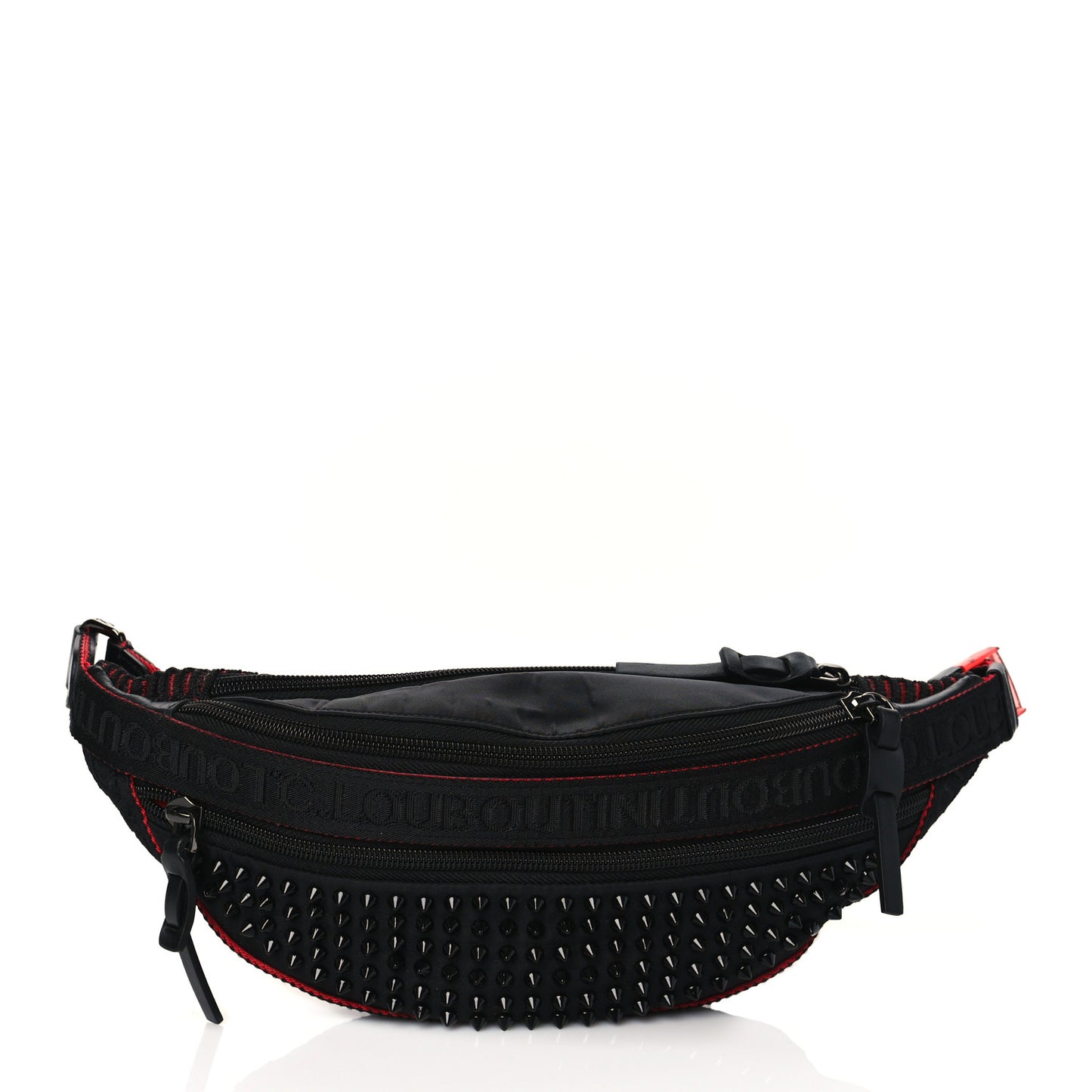 Calfskin Spiked Paris NYC Belt Bag Black