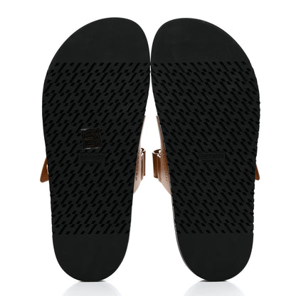 Hermes Calfskin Womens Chypre Sandals 40 Gold 5 of 9