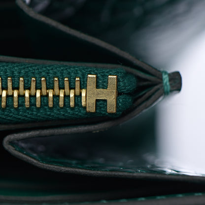 Hermes Shiny Alligator Kelly Longue Wallet Vert Emeraude 14 of 22