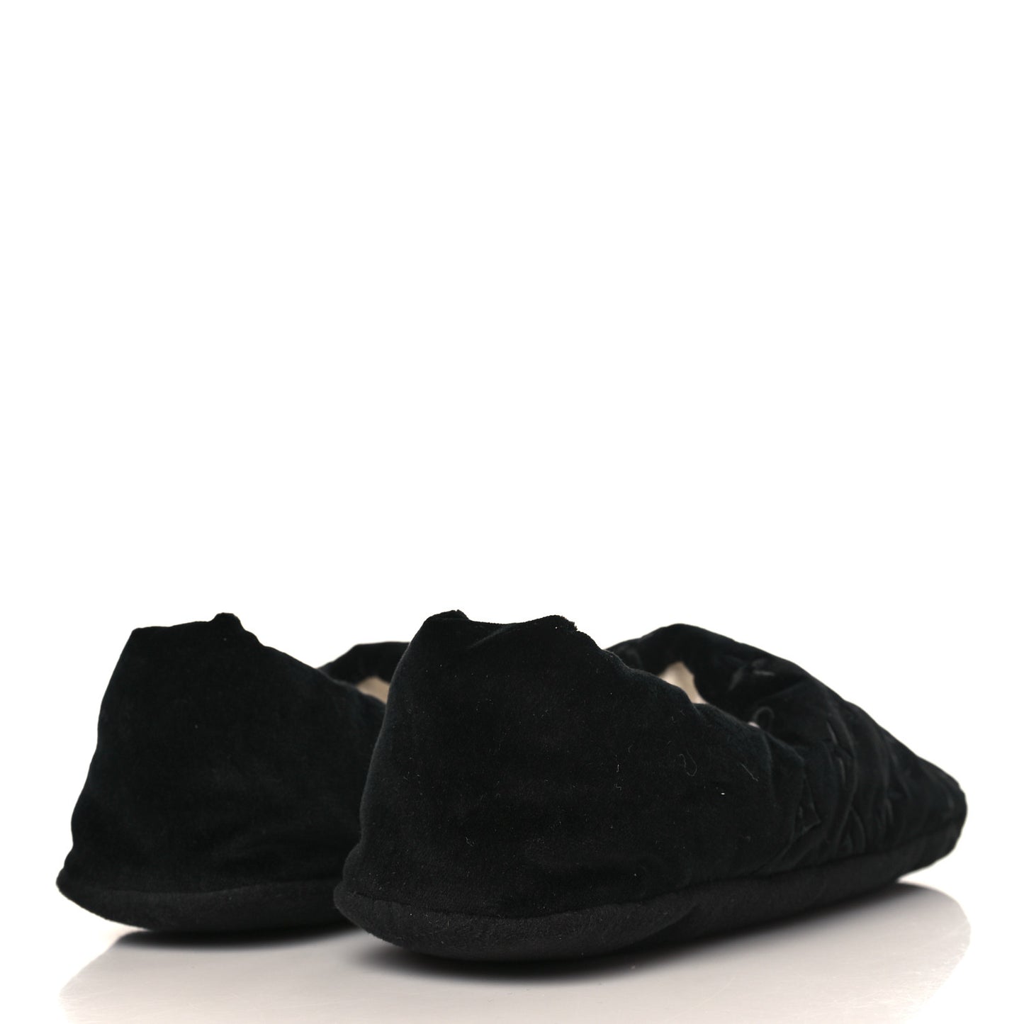 Velvet Embroidered Monogram Dreamy Slipper 36 Black