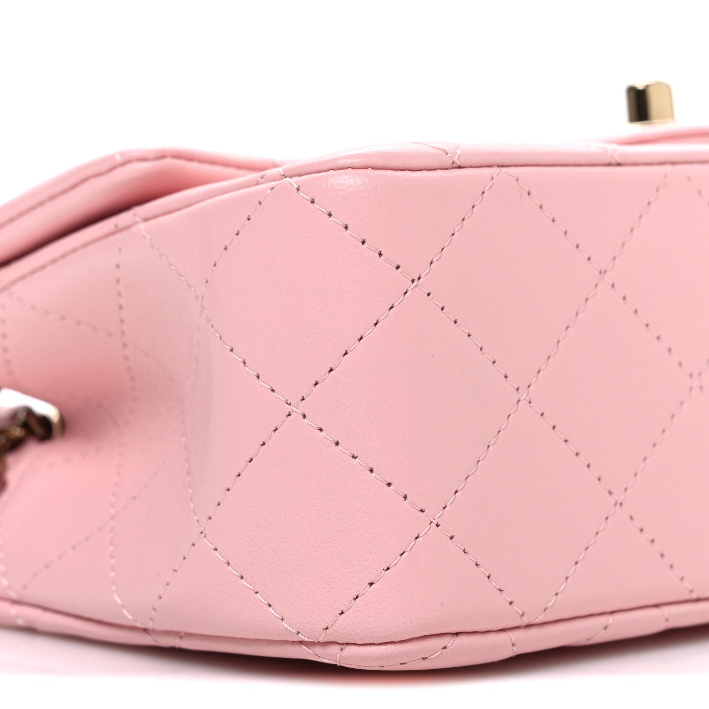 Lambskin Quilted Mini Rectangular Flap Pink