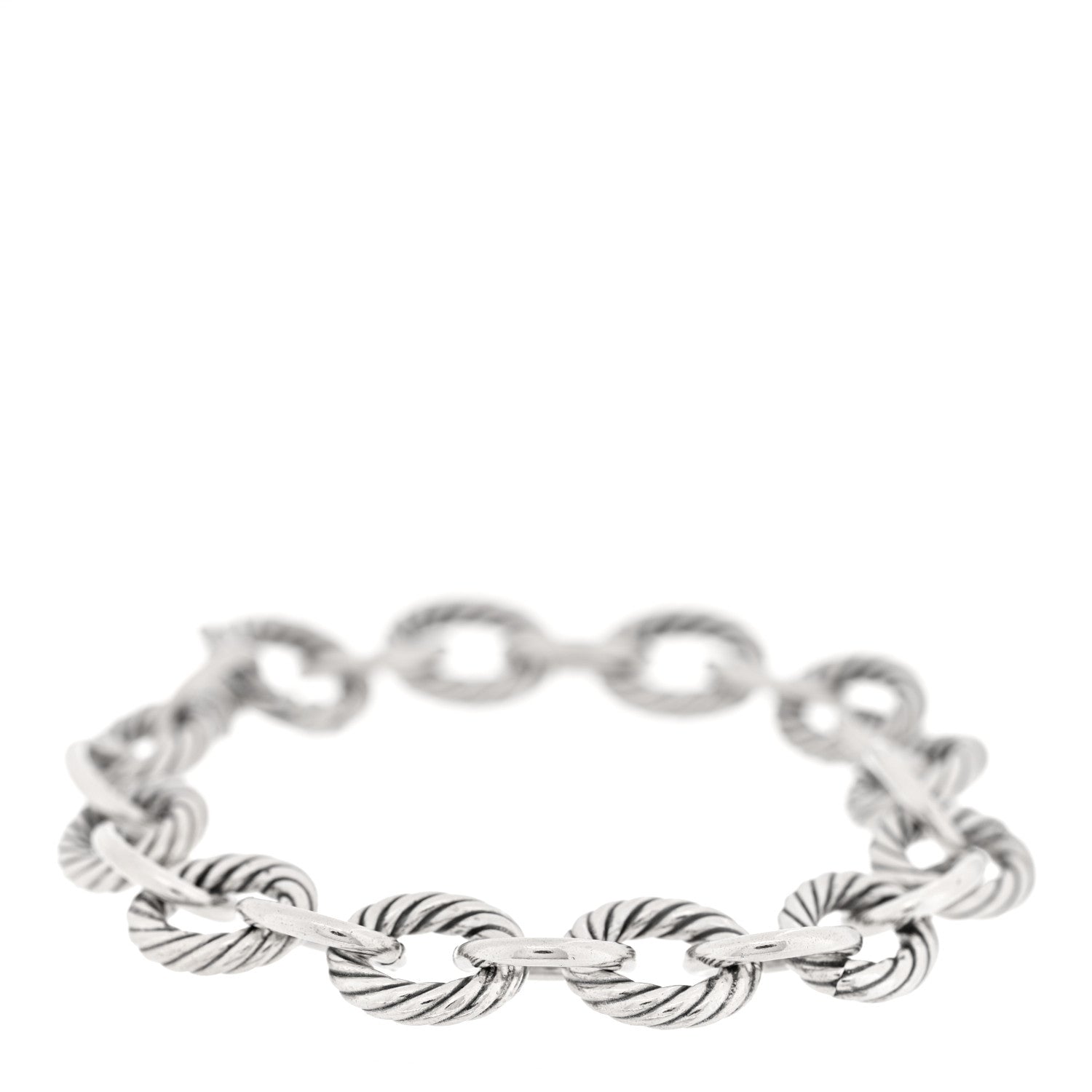 David Yurman Sterling Silver 10mm Medium Oval Link Bracelet 1 of 3