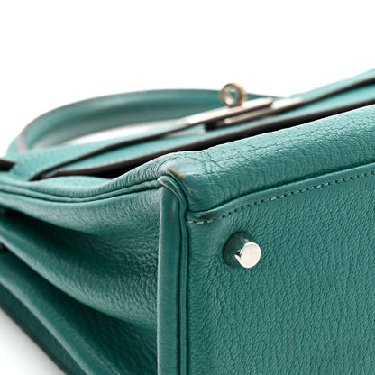 Hermes Chevre De Coromandel Kelly Retourne 28 Bleu Paon 12 of 20