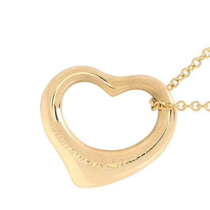 Tiffany 18K Yellow Gold 16mm Elsa Peretti Open Heart Pendant Necklace 4 of 4