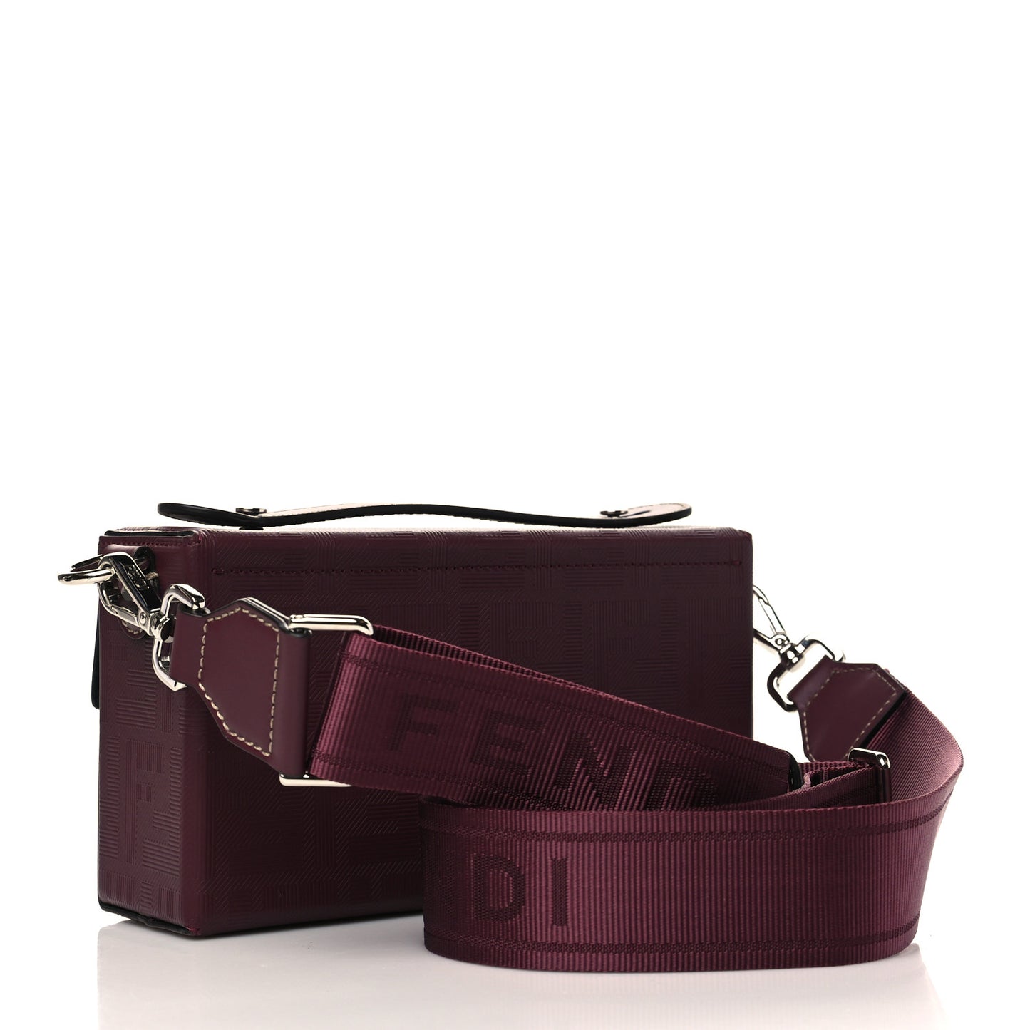Vitello King FF Lines Embossed Baguette Soft Trunk Burgundy