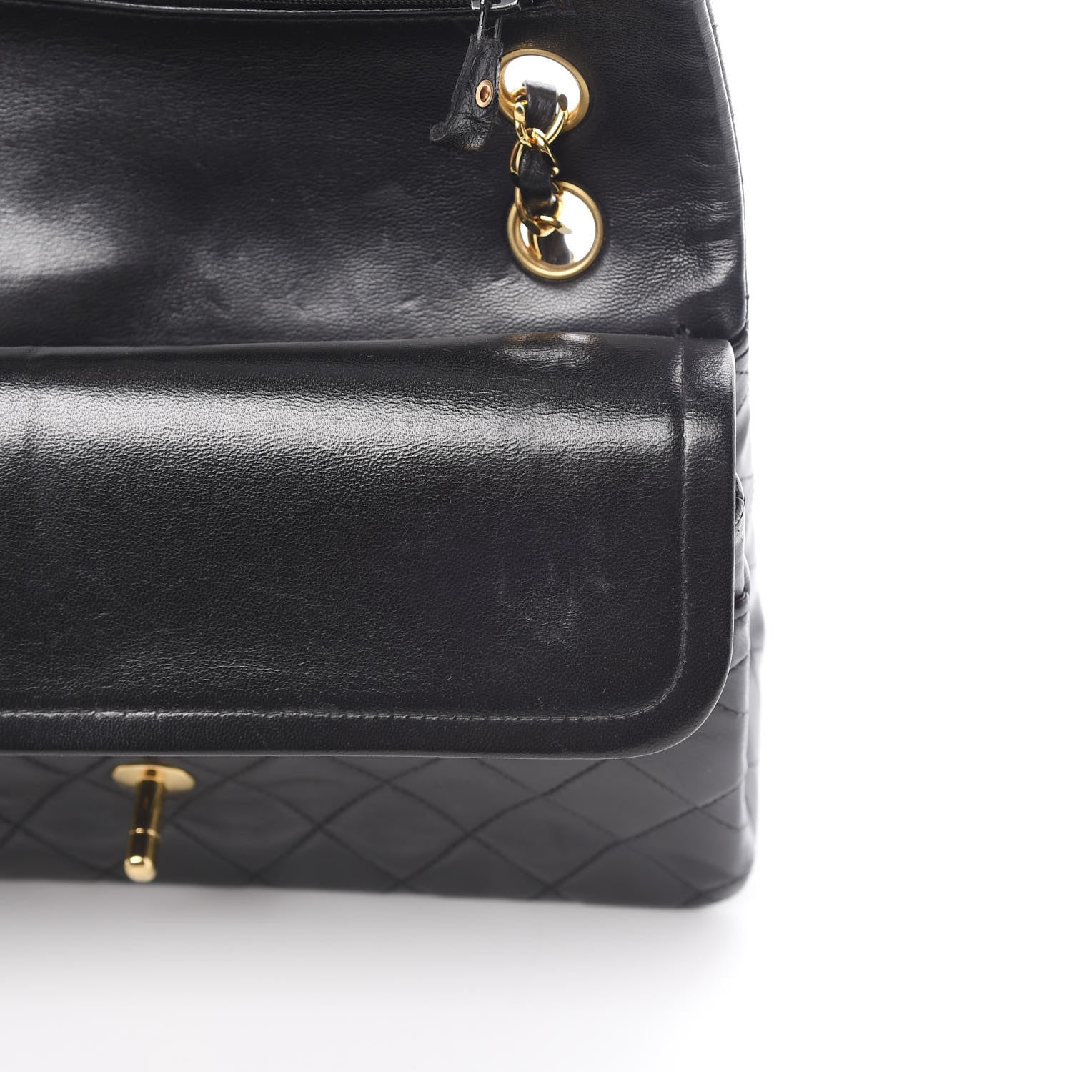 Chanel Lambskin Quilted Medium Double Flap Black 12 of 16