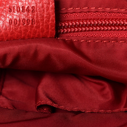 Gucci Nylon Monogram Dollar Calfskin Flat Messenger Bag Vibrant Red 7 of 9
