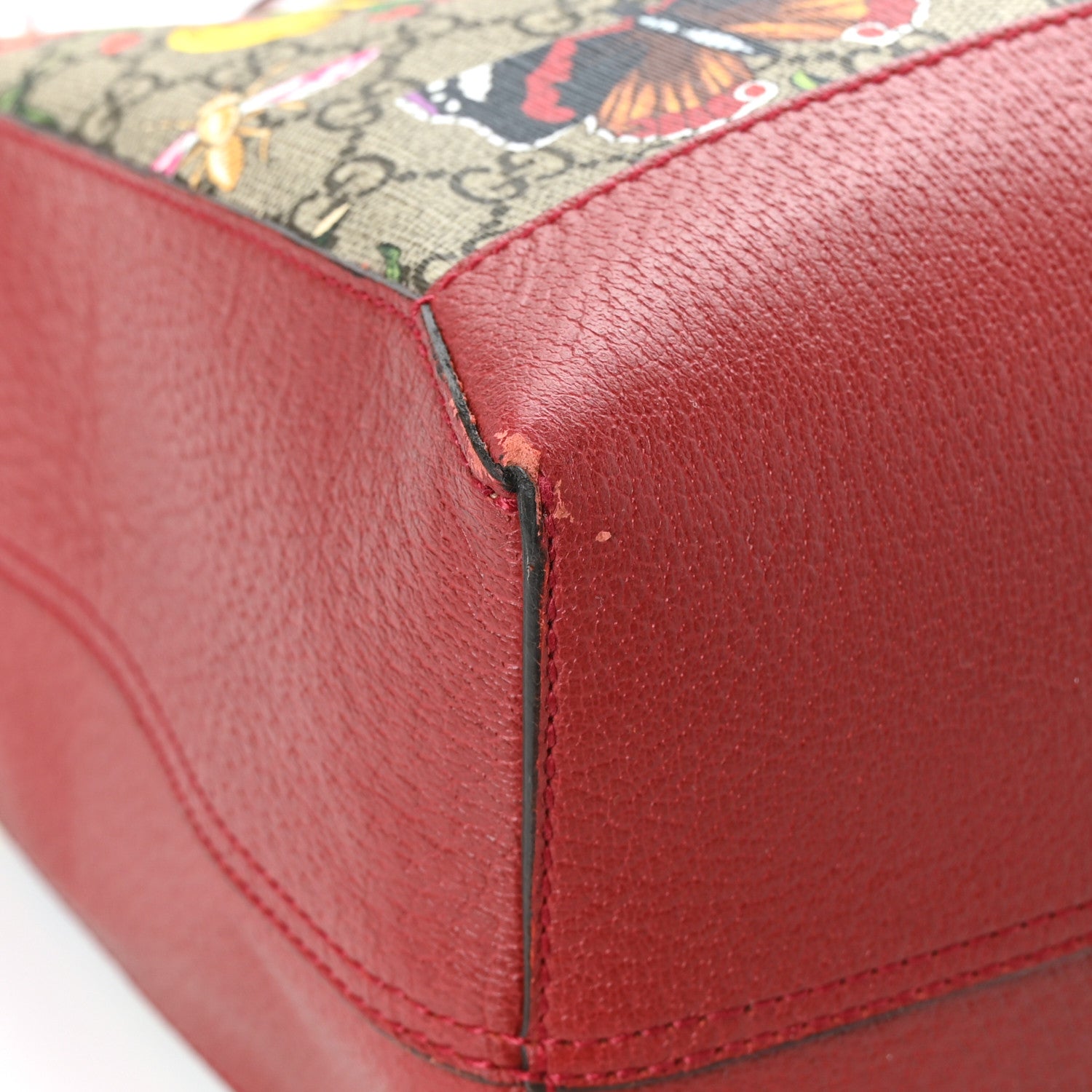 Gucci GG Supreme Monogram Flora Web Large Ophidia Tote Red 8 of 13