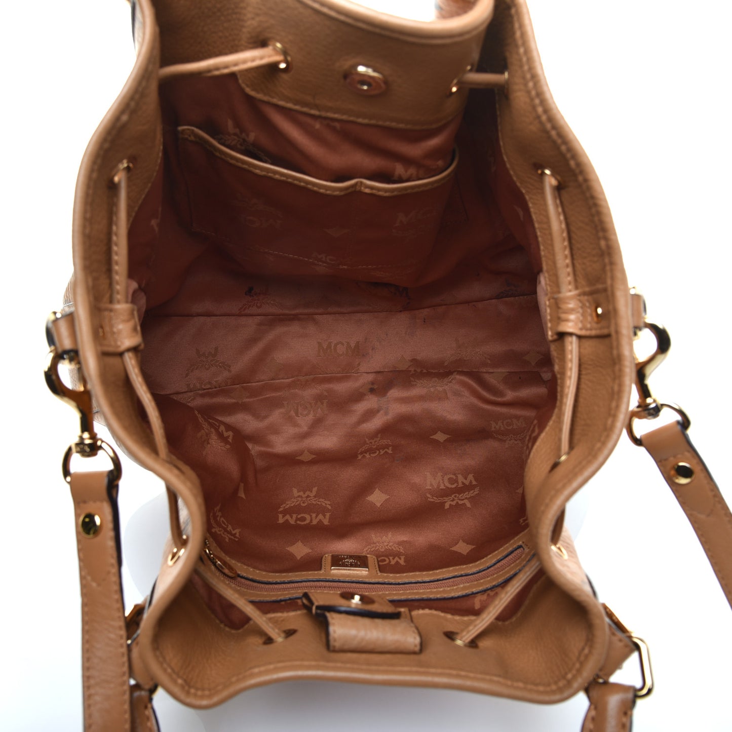 Visetos Medium Drawstring Shopper Cognac