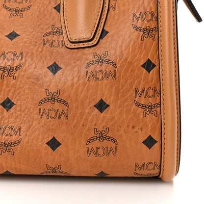 MCM Visetos Calfskin Boston Bag Cognac Black 13 of 13
