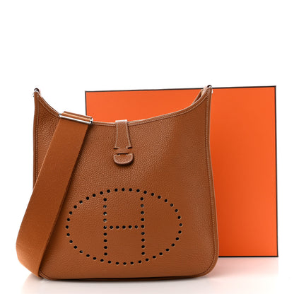 Hermes Taurillon Clemence Evelyne III GM Gold 12 of 12