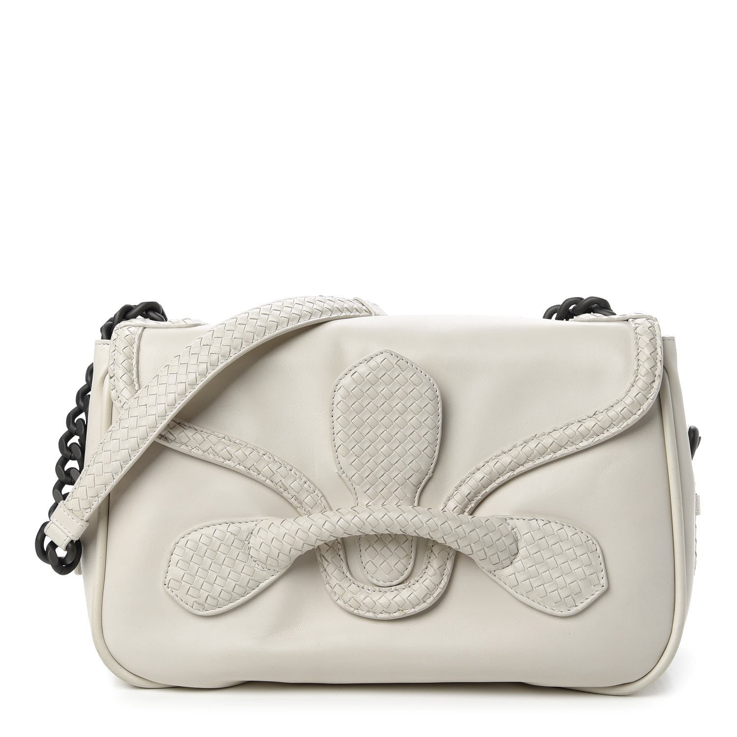 Bottega Veneta Intrecciato Rialto Shoulder Bag White 1 of 10