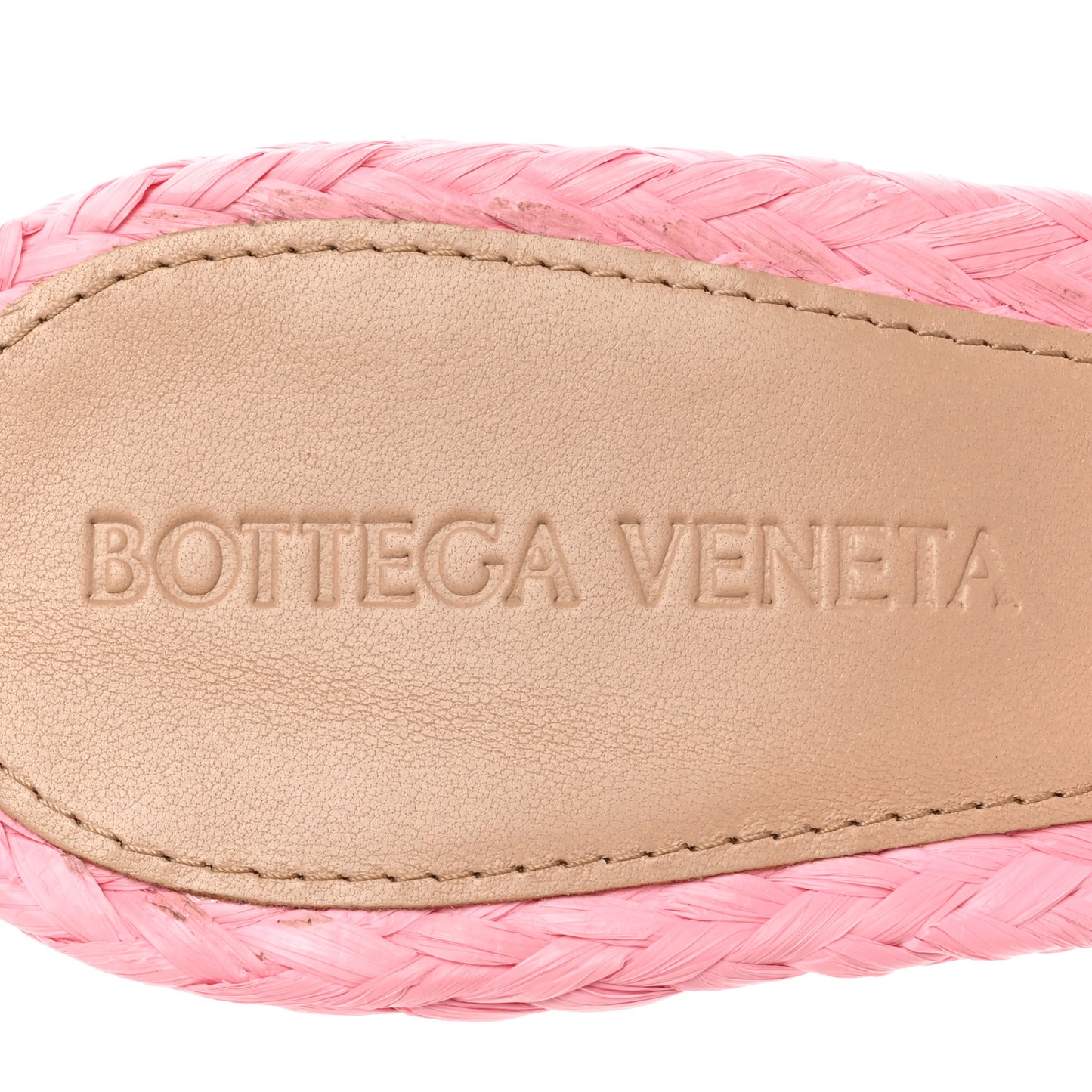 Raffia Twisted Intrecciato Stretch Mule Sandals 37 Blossom