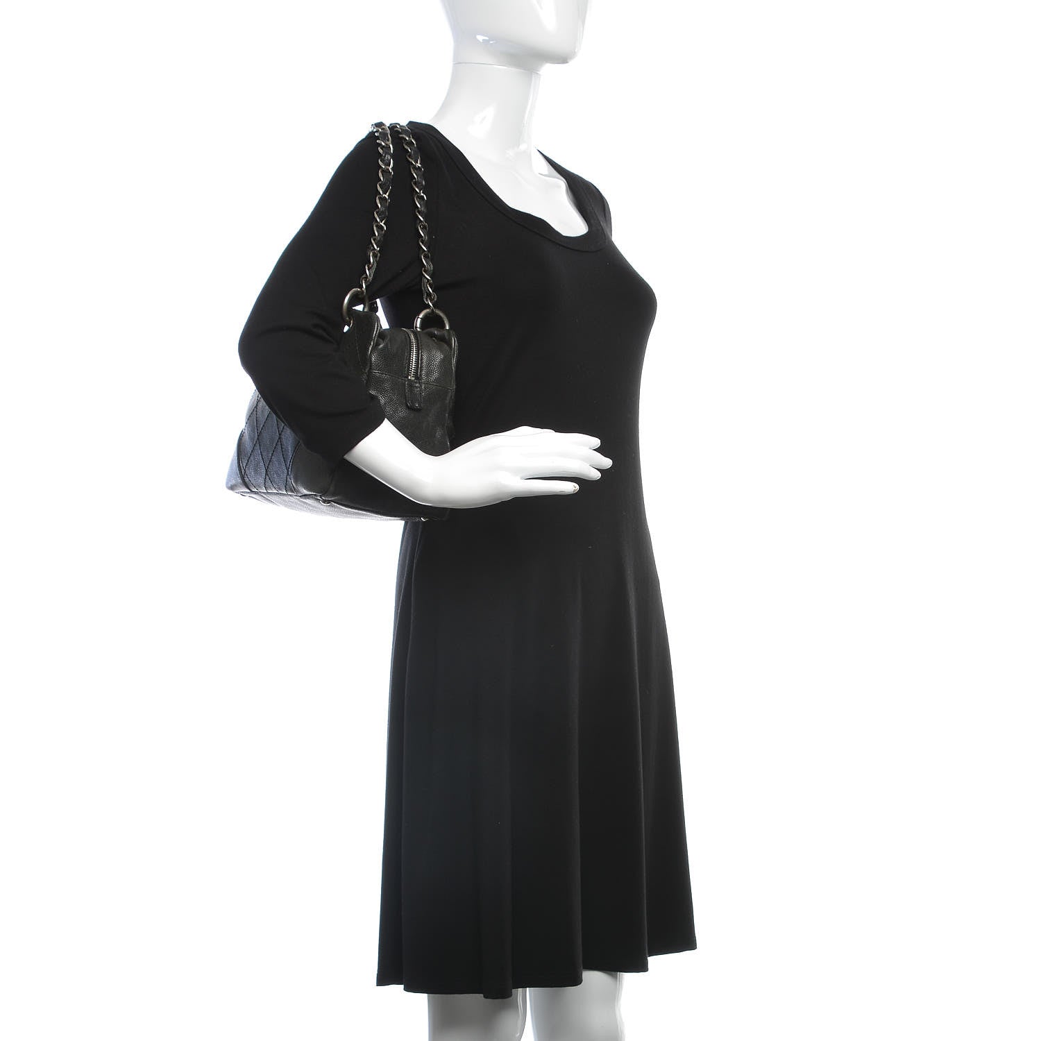 Chanel Distressed Caviar Outdoor Ligne Tote Black 2 of 11