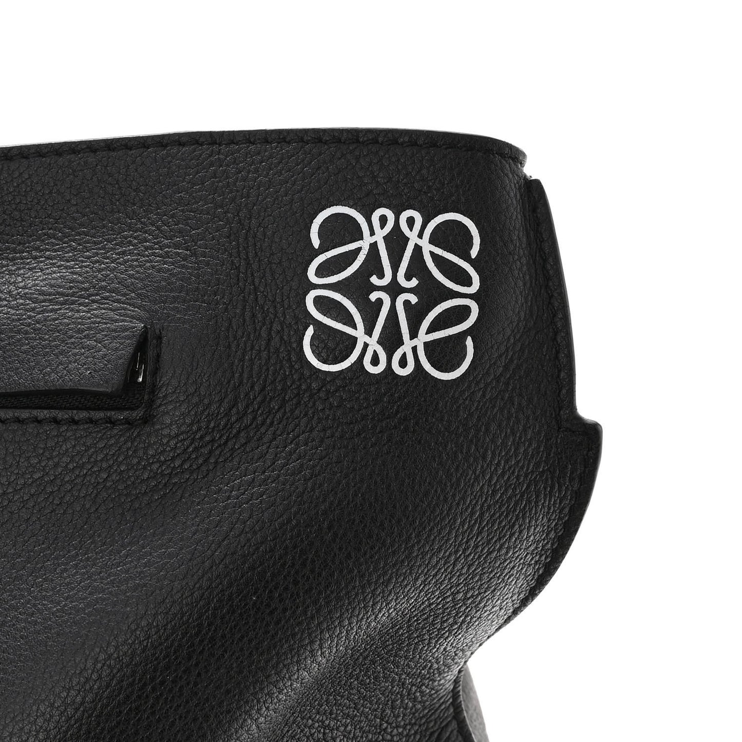 Grained Calfskin Sling Hobo Black