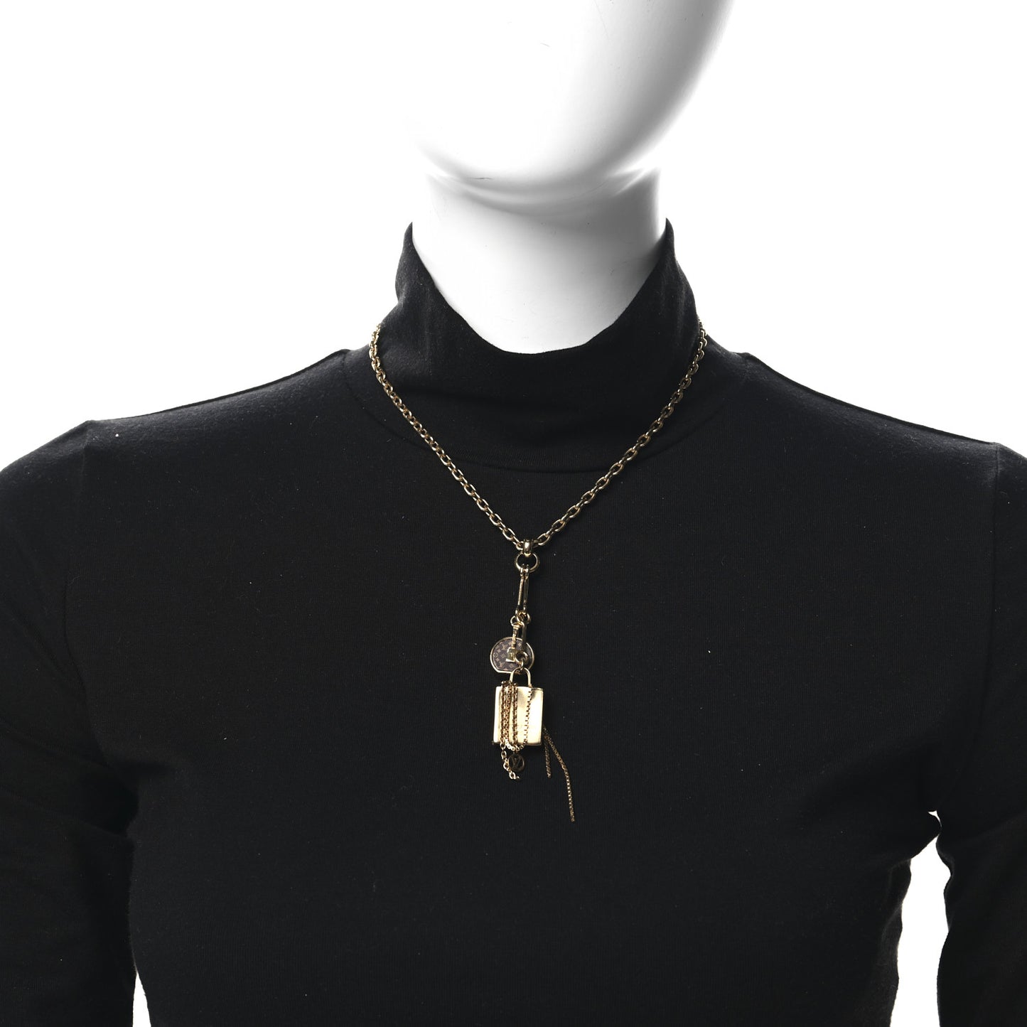 Metal Mini Boite Chapeau Pendant Necklace Gold