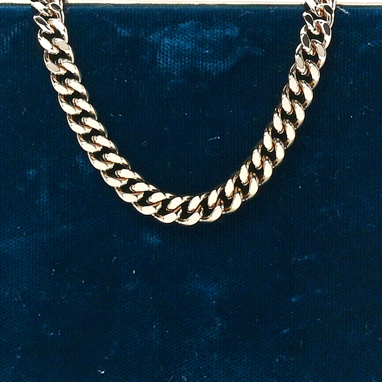 Crushed Velvet Metal Box Clutch Dark Blue