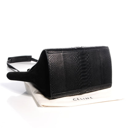 Celine Python and Suede Small Trapeze Black 4 of 8